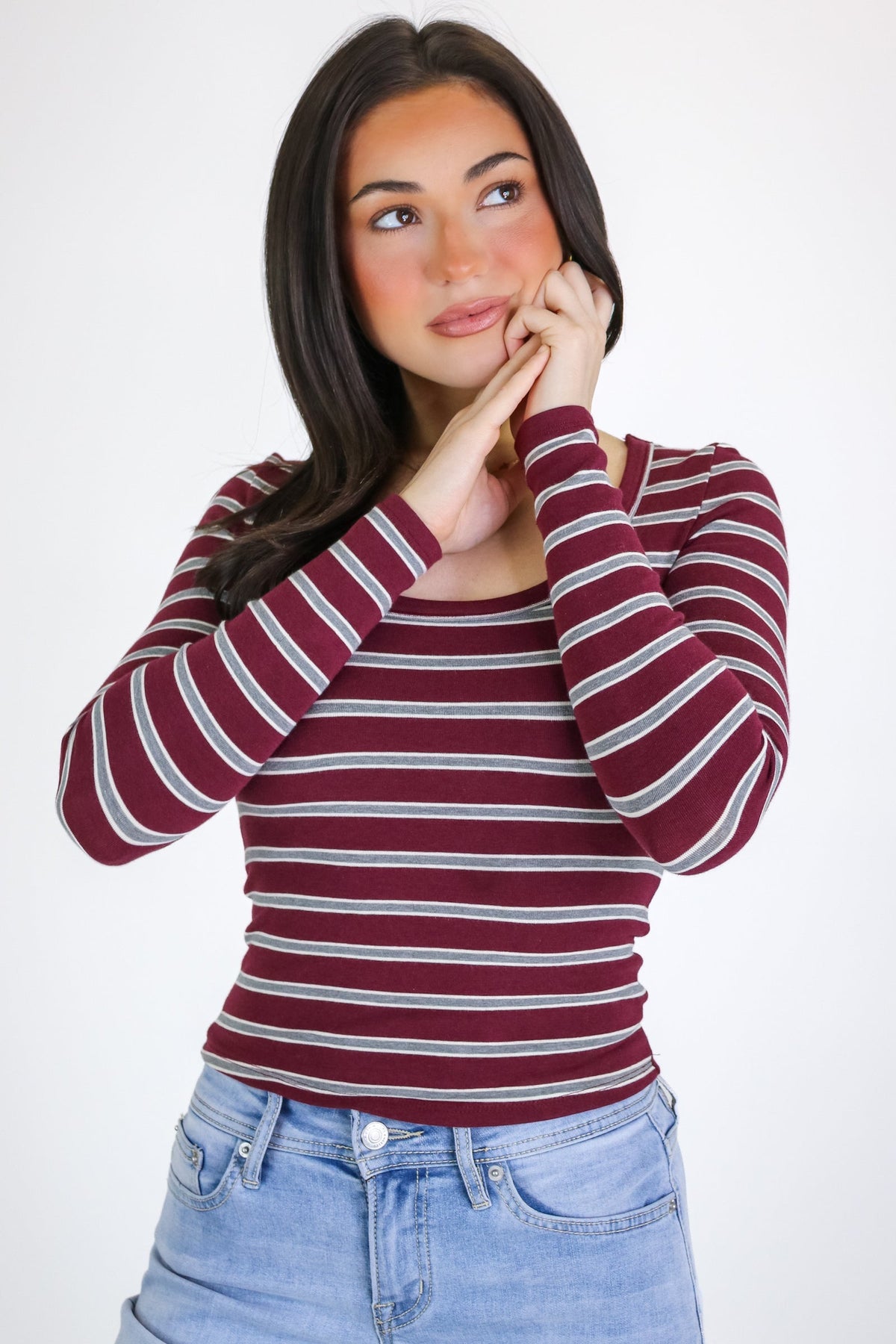 Archive Striped Scoop Neck Top