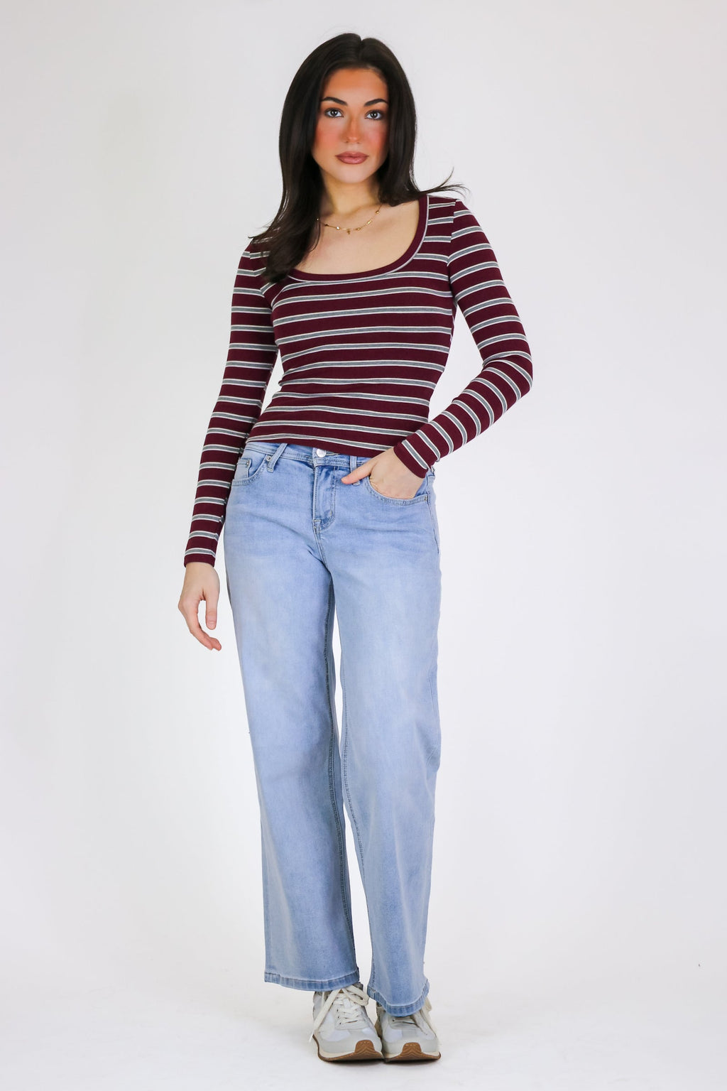 Archive Striped Scoop Neck Top