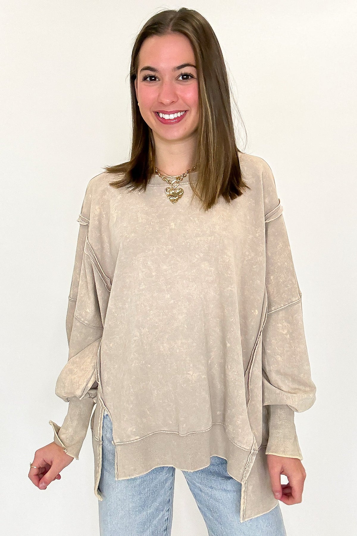 August Glow Acid Wash Pullover