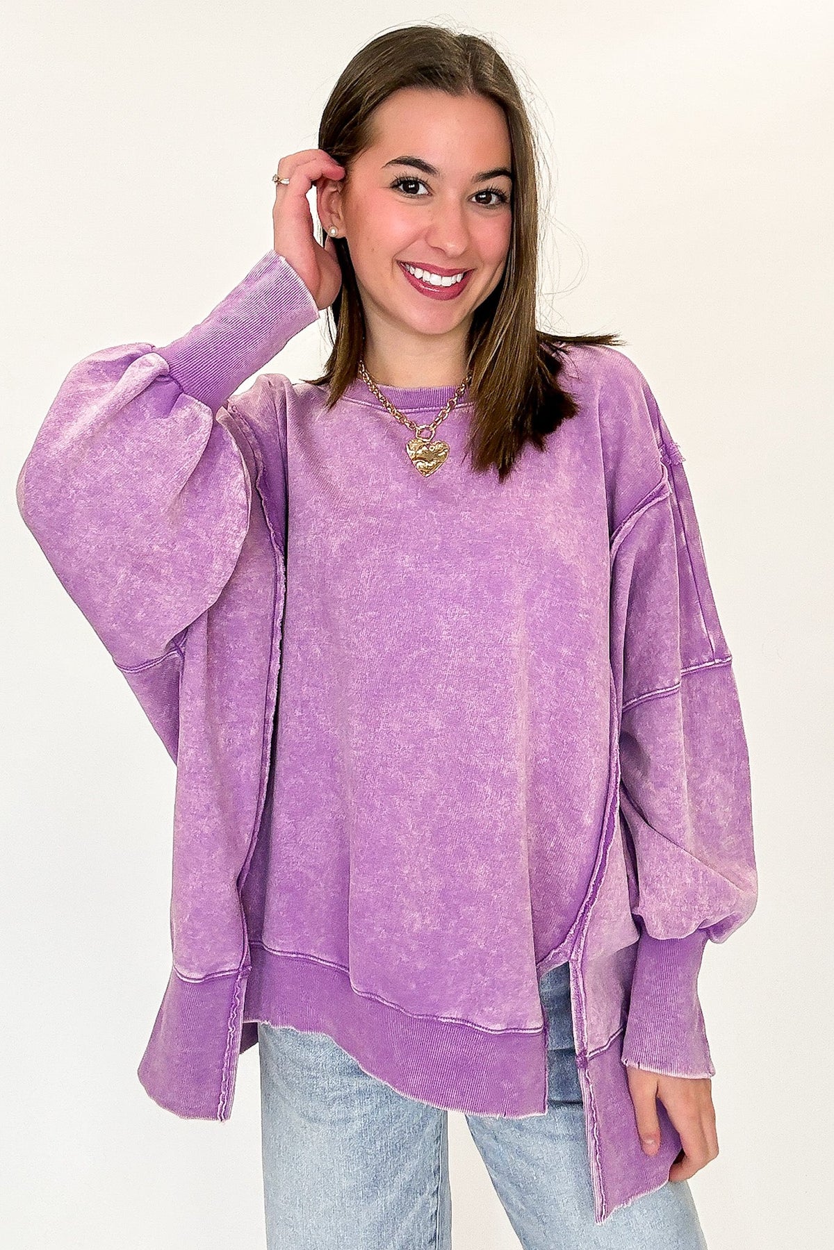 August Glow Acid Wash Pullover