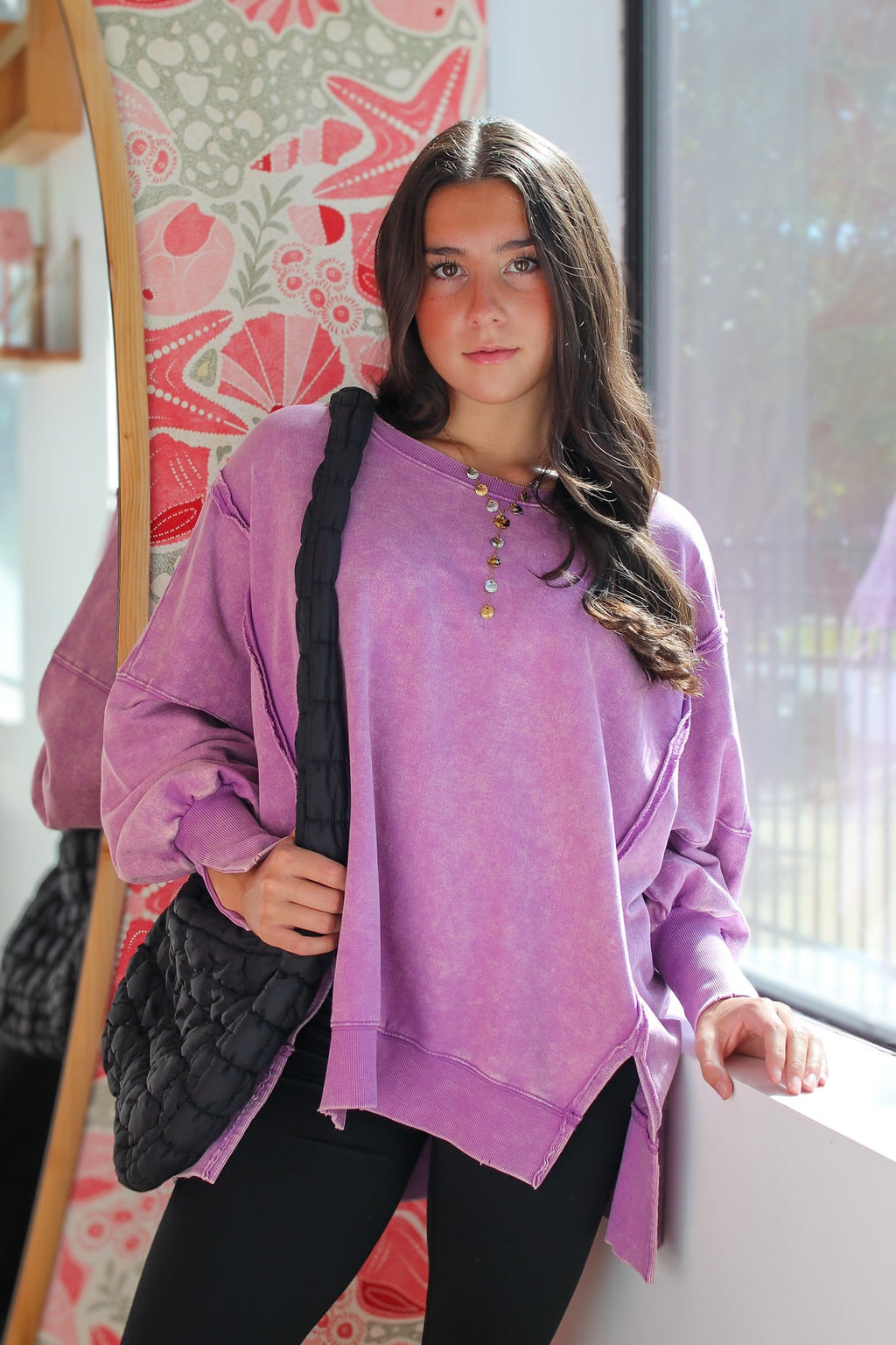 August Glow Acid Wash Pullover