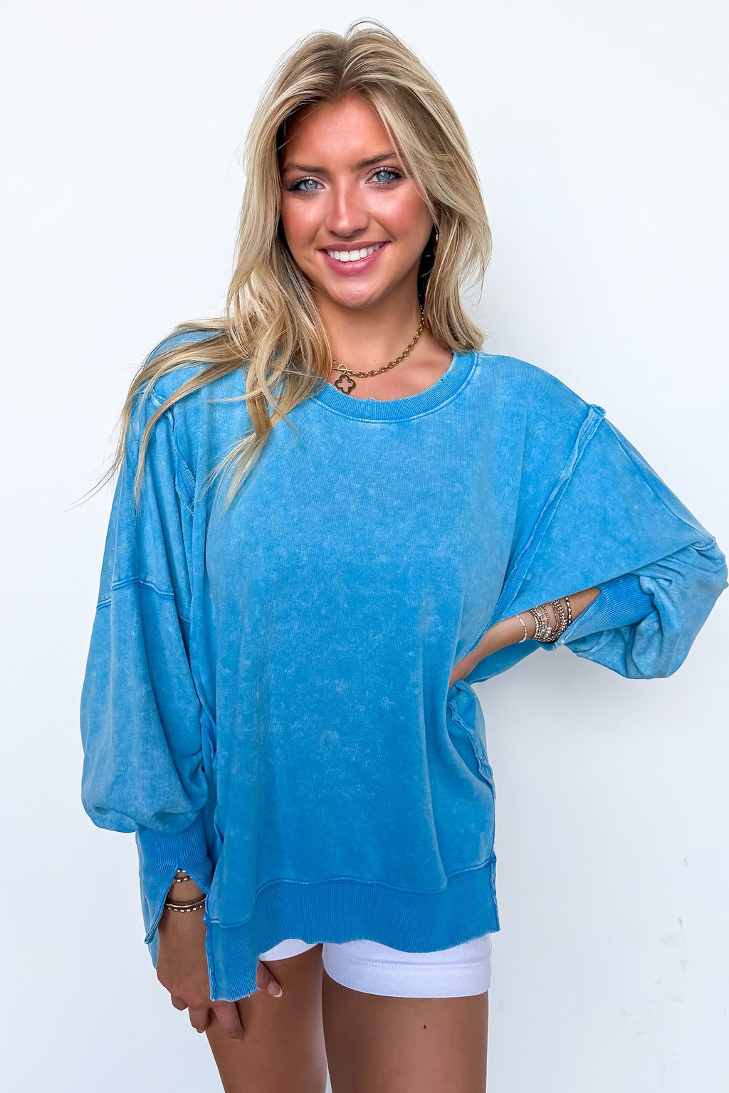 August Glow Acid Wash Pullover