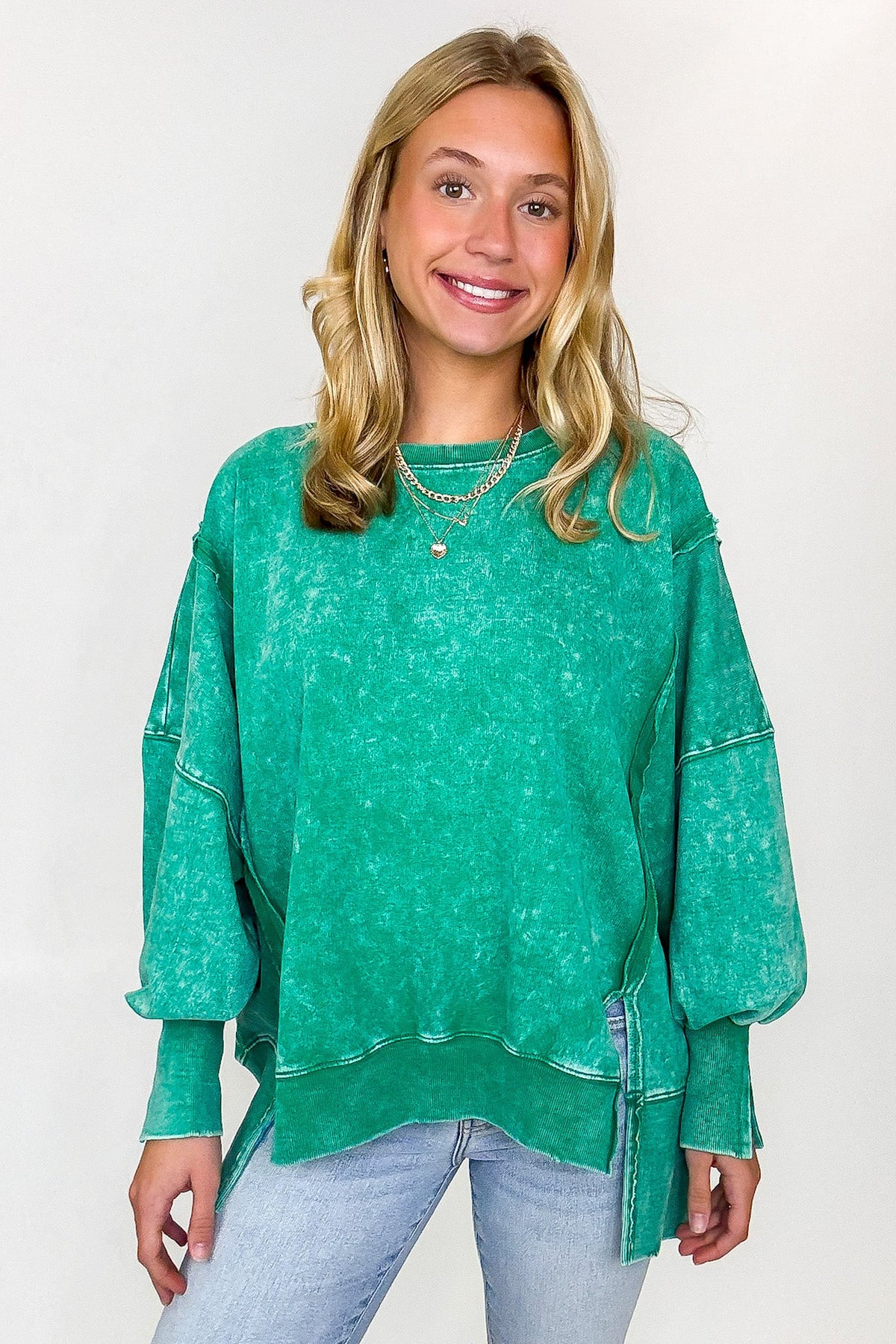 August Glow Acid Wash Pullover