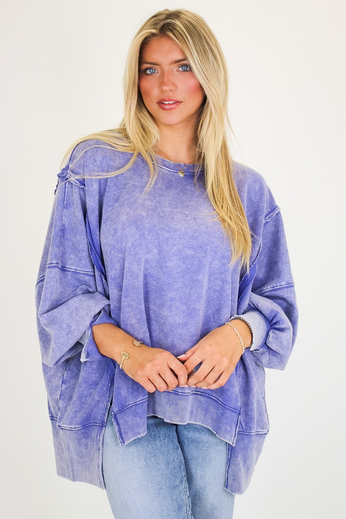 August Glow Acid Wash Pullover