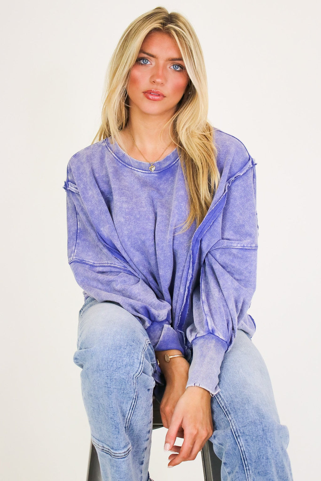 August Glow Acid Wash Pullover