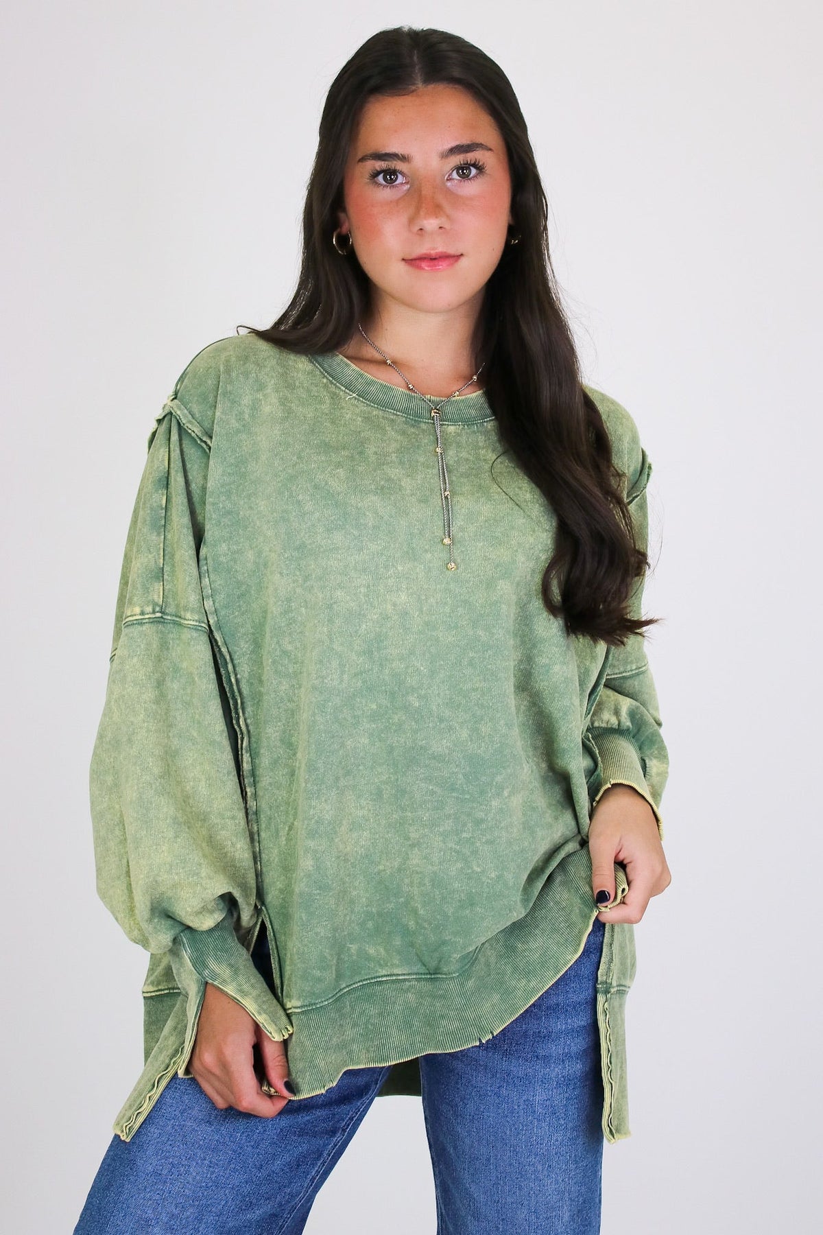 August Glow Acid Wash Pullover