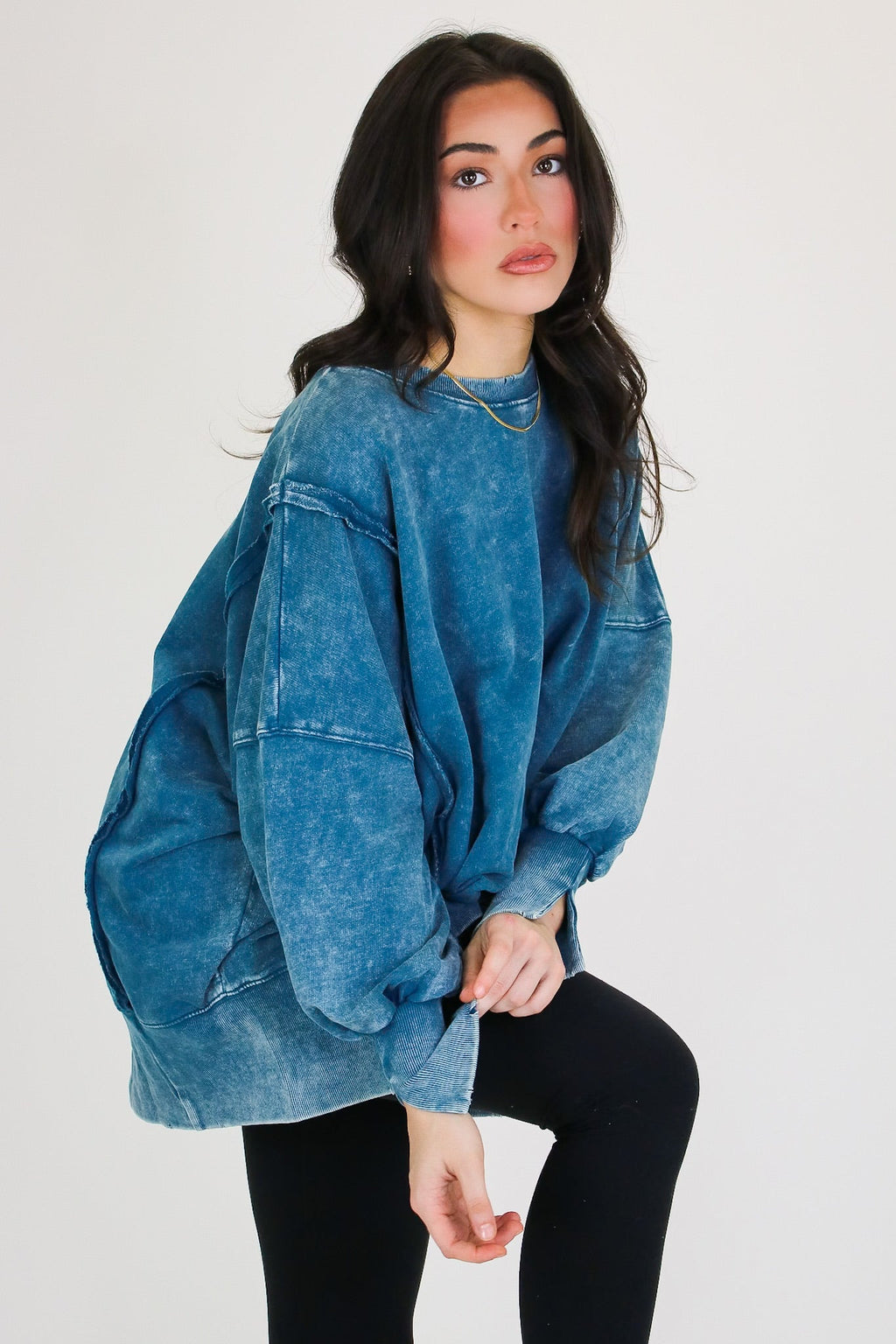 August Glow Acid Wash Pullover