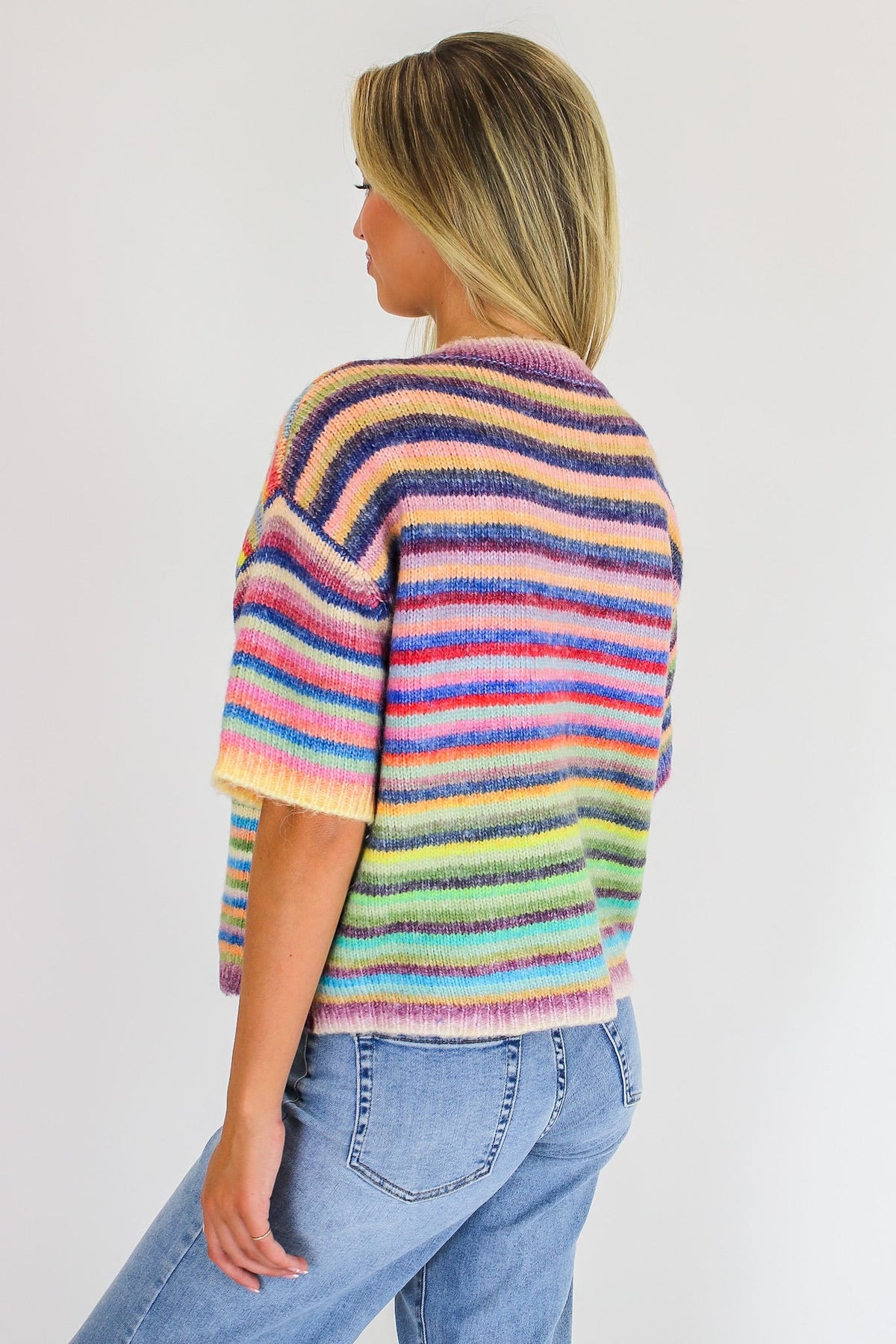 Color Pop Knit Cardigan Sweater