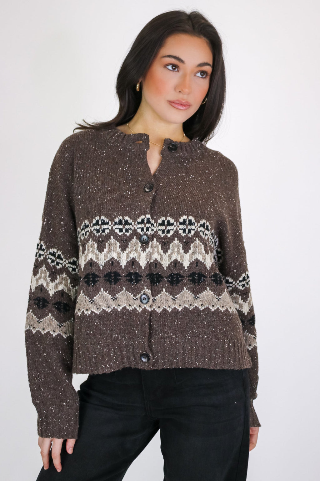 First Frost Fair Isle Knit Cardigan Sweater