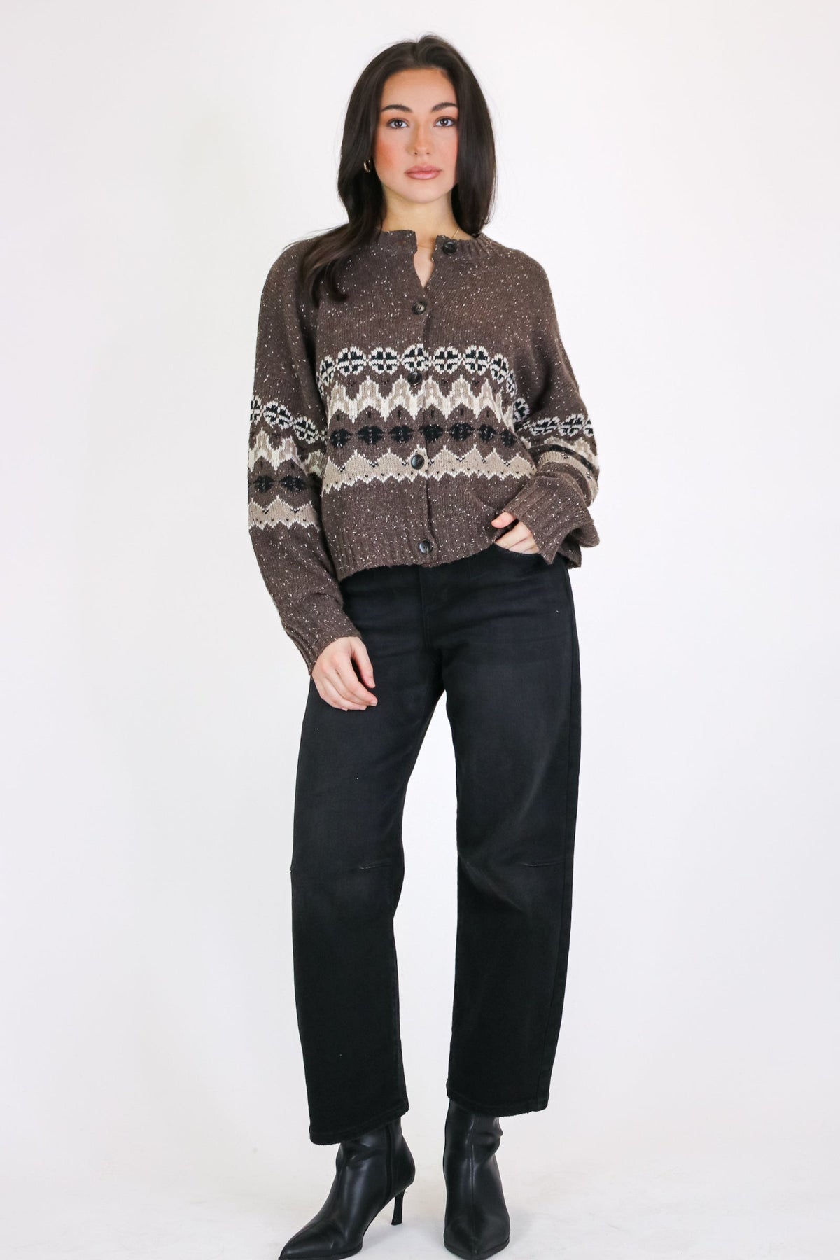 First Frost Fair Isle Knit Cardigan Sweater