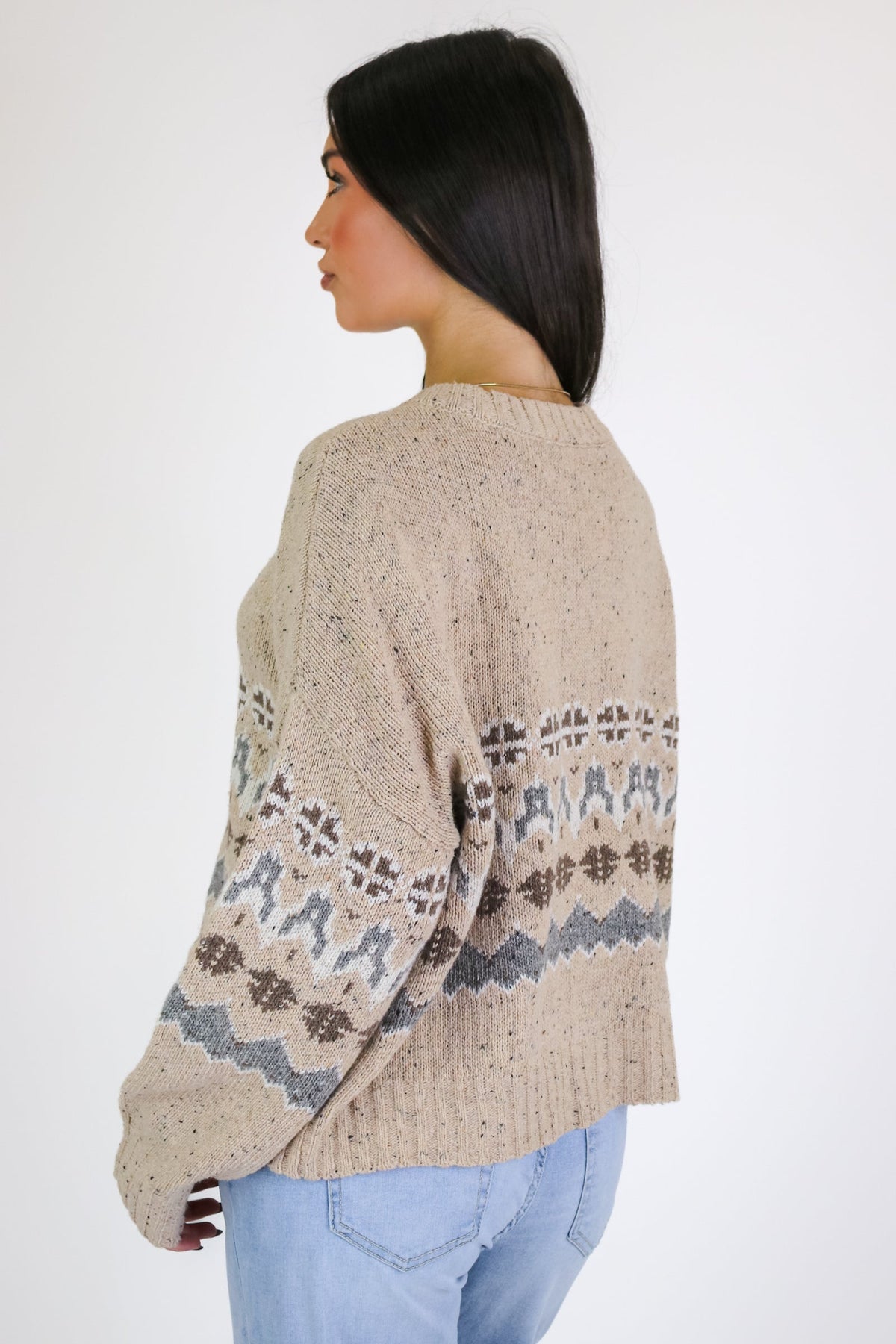 First Frost Fair Isle Knit Cardigan Sweater