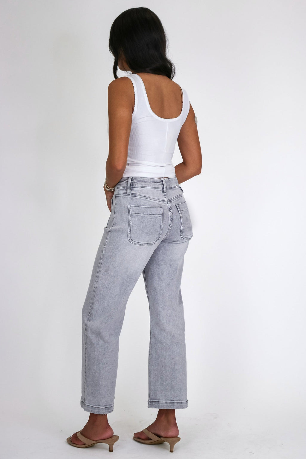 Front Row High Rise Patch Pocket Jeans