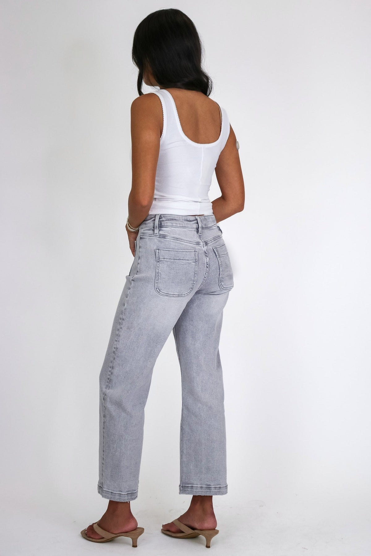 Front Row High Rise Patch Pocket Jeans