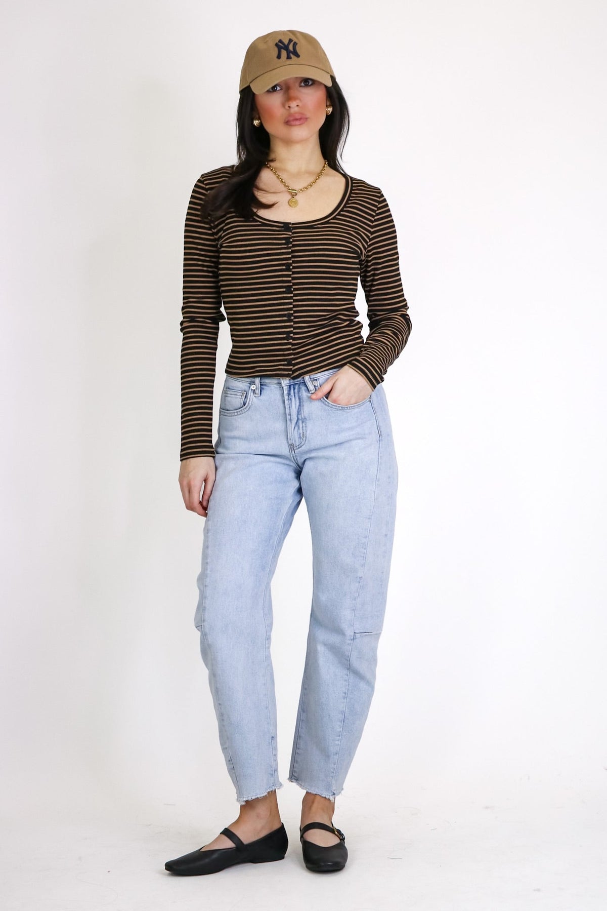 Indigo Arc Barrel Leg Jeans