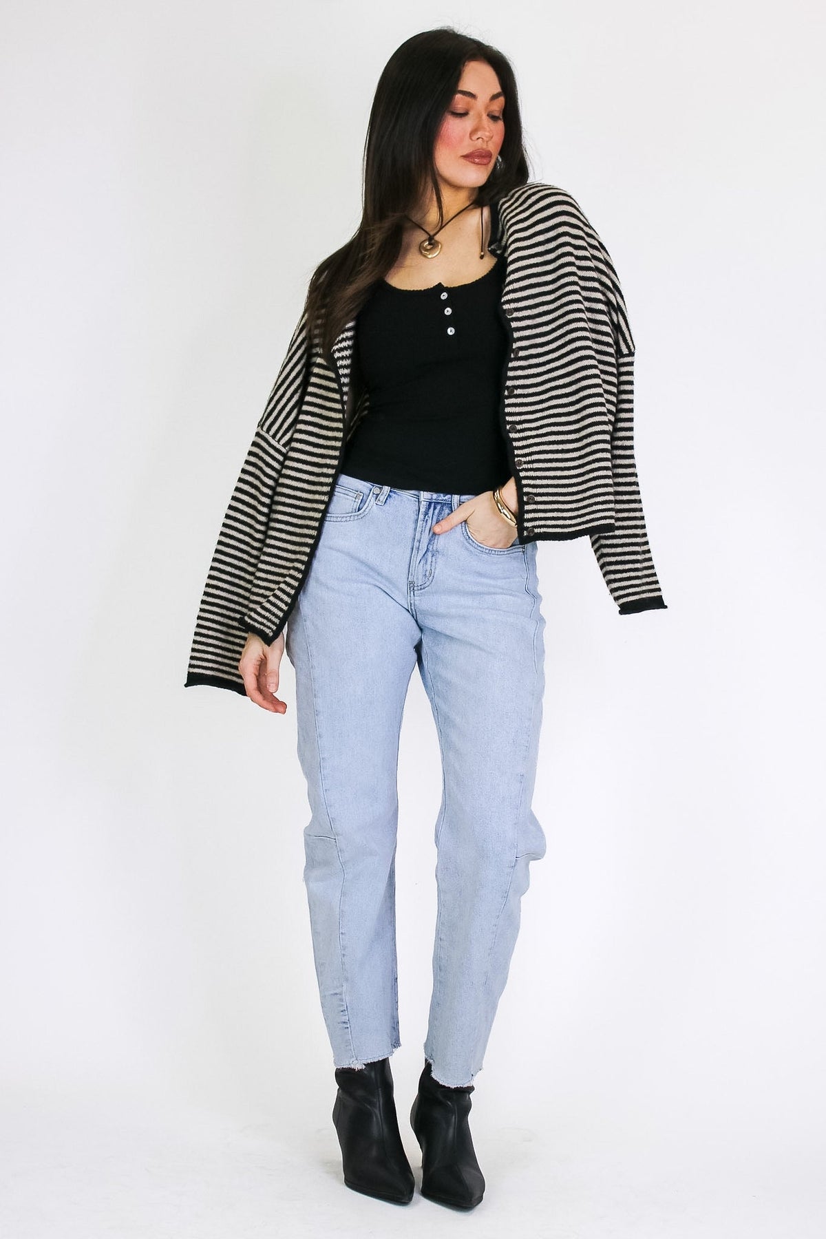 Indigo Arc Barrel Leg Jeans