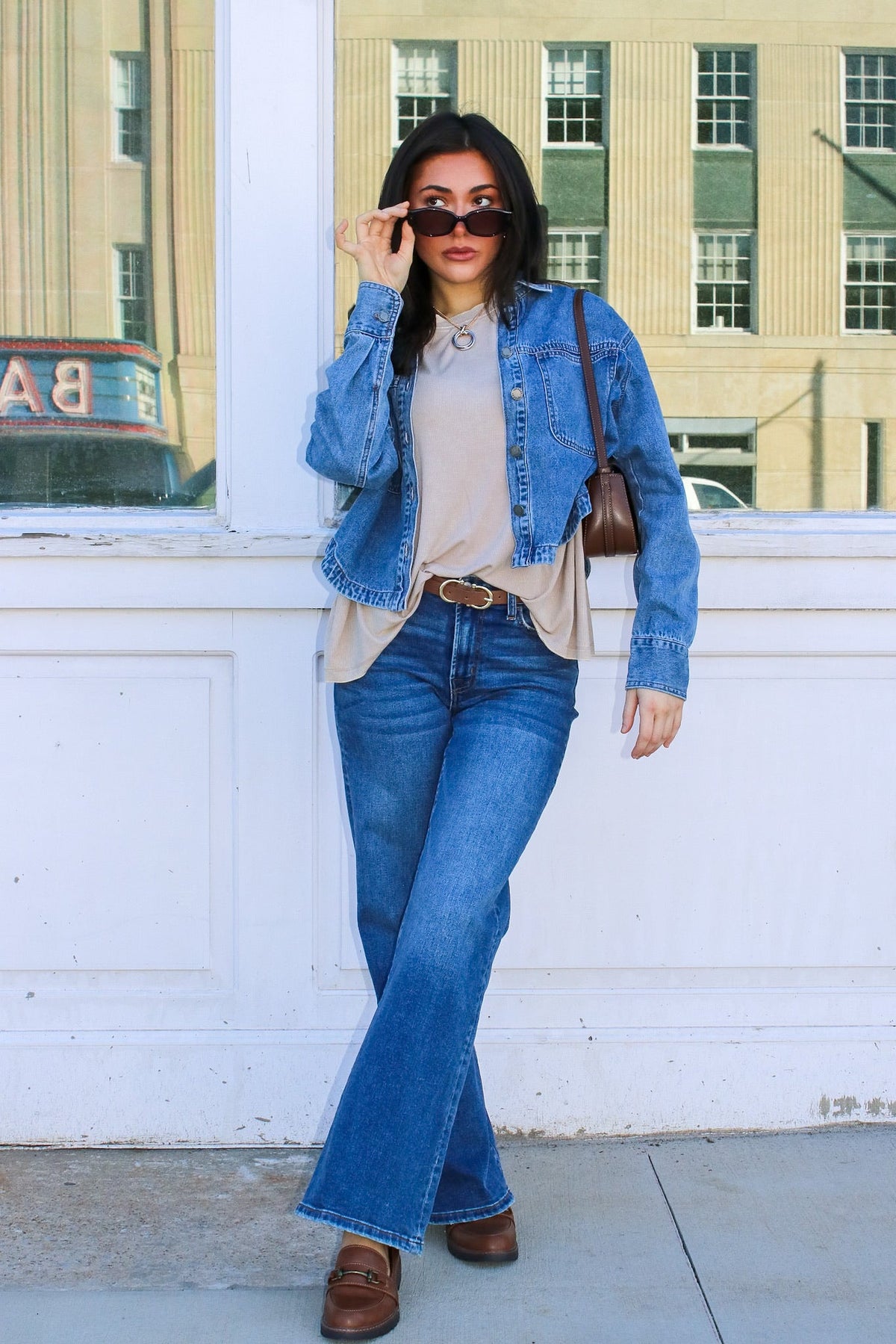 Indigo Ease High Rise Wide Leg Jeans