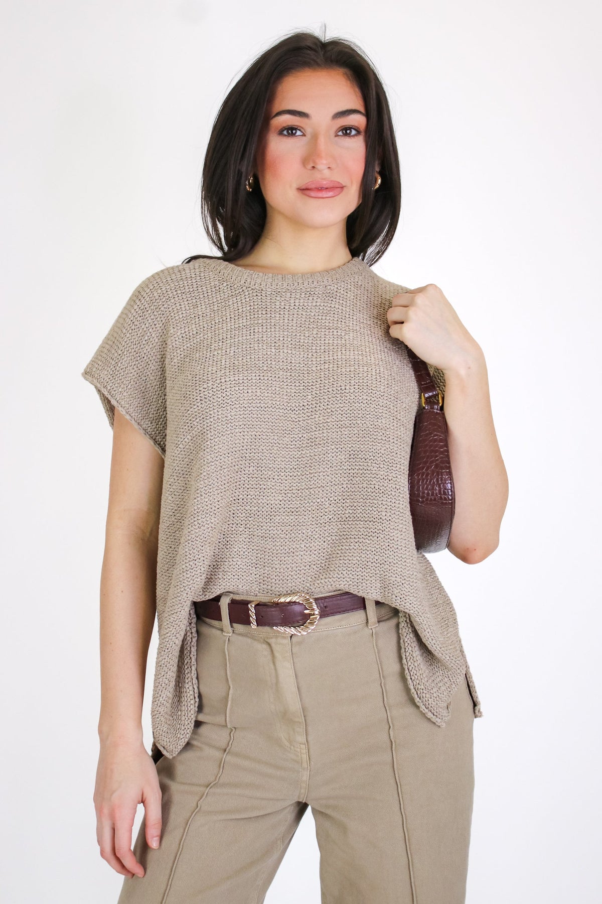 Luxe Appeal Relaxed Crew Neck Knit Top