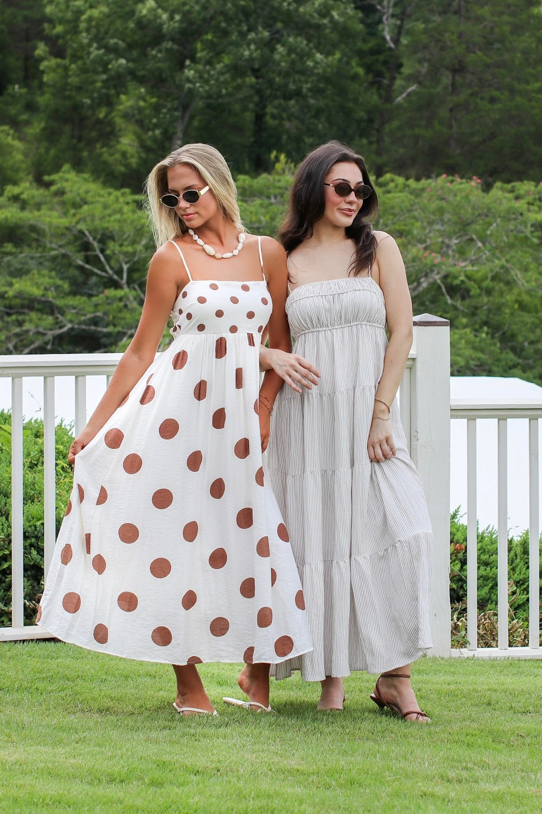 Polka Charm Empire Waist Midi Dress