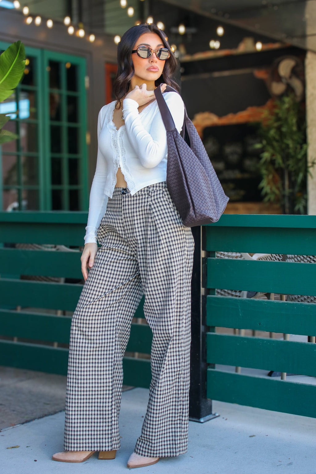 The Check Study Gingham Plaid Pleated Pants
