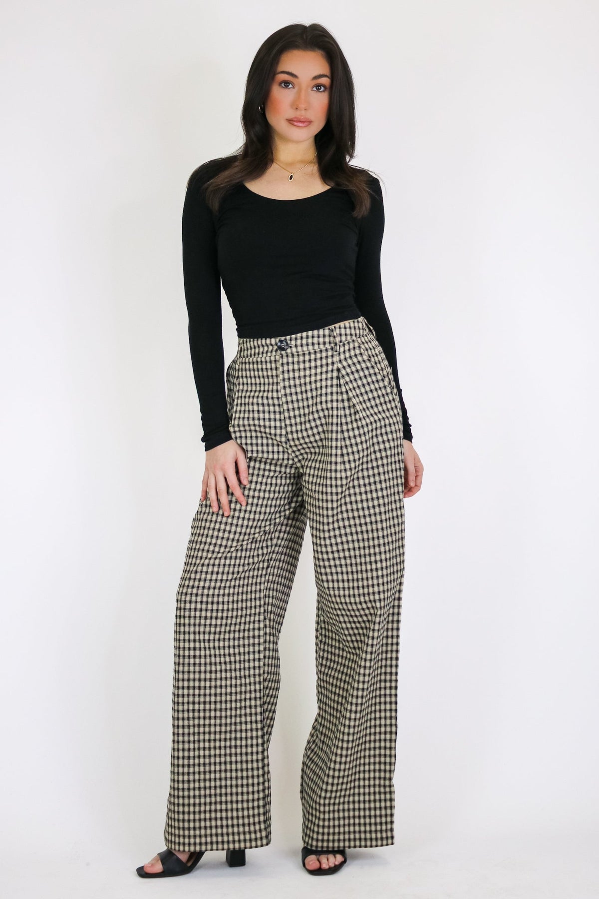 The Check Study Gingham Plaid Pleated Pants