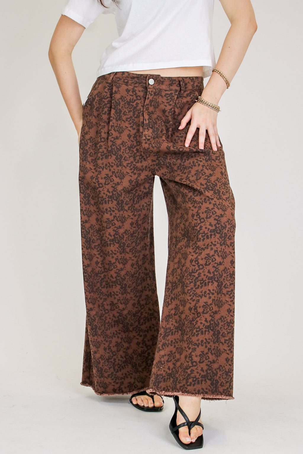 The Luxe Prowl Animal Print Pleated Pants