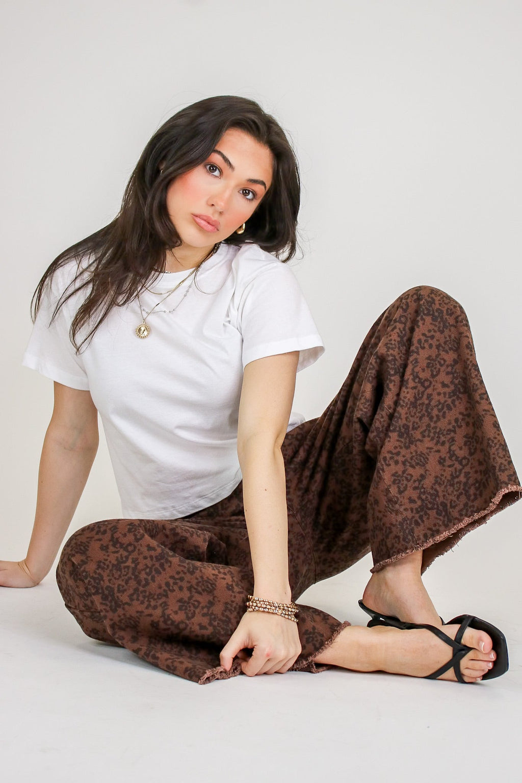 The Luxe Prowl Animal Print Pleated Pants