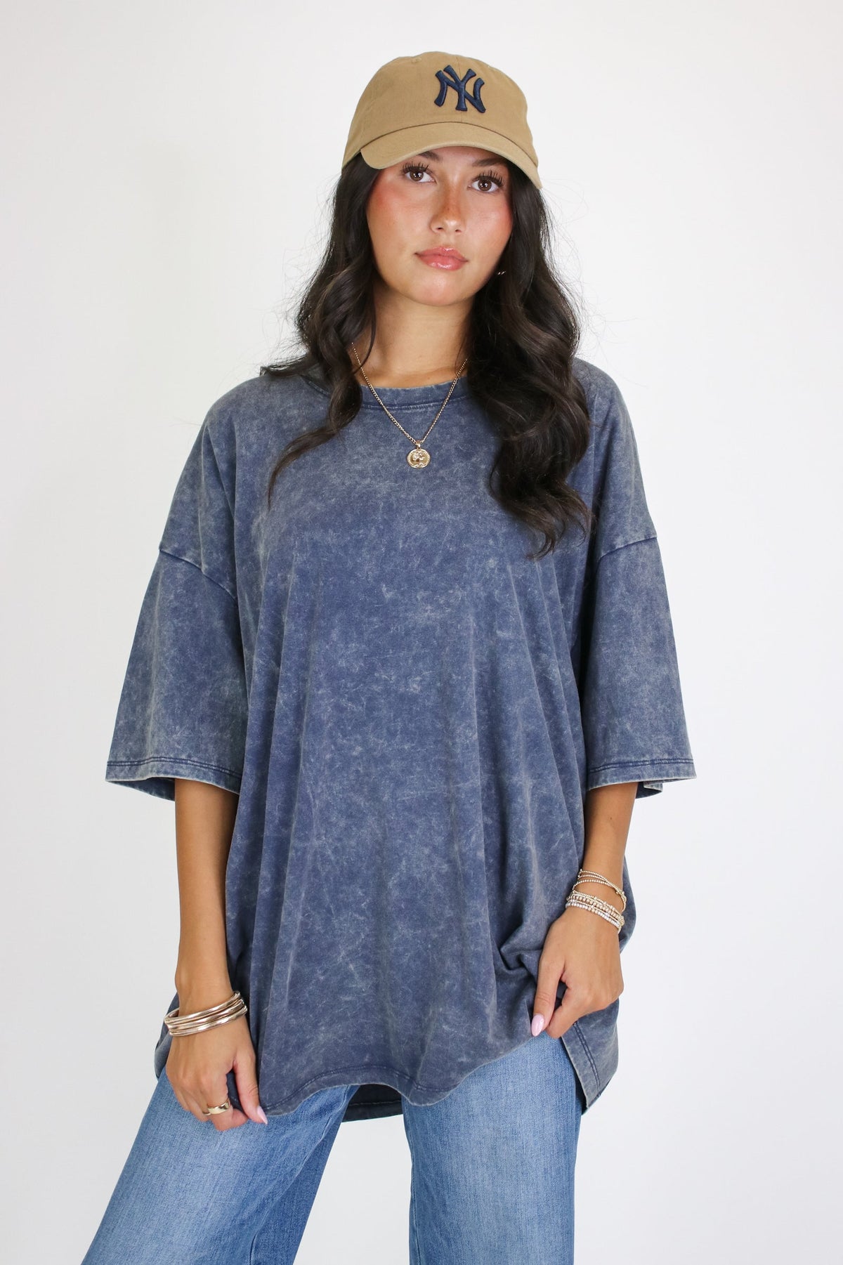 Weekend Awaits Mineral Wash Oversized Top