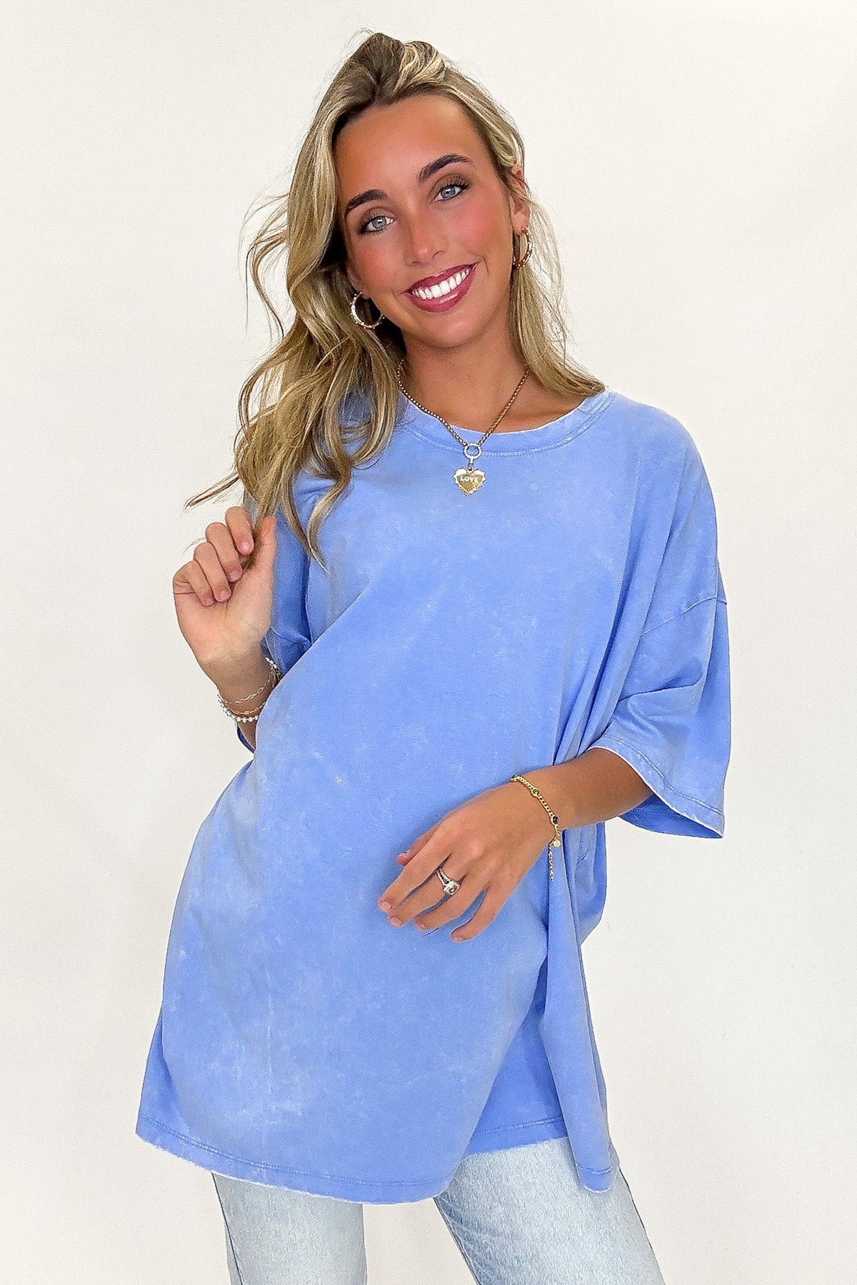 Weekend Awaits Mineral Wash Oversized Top
