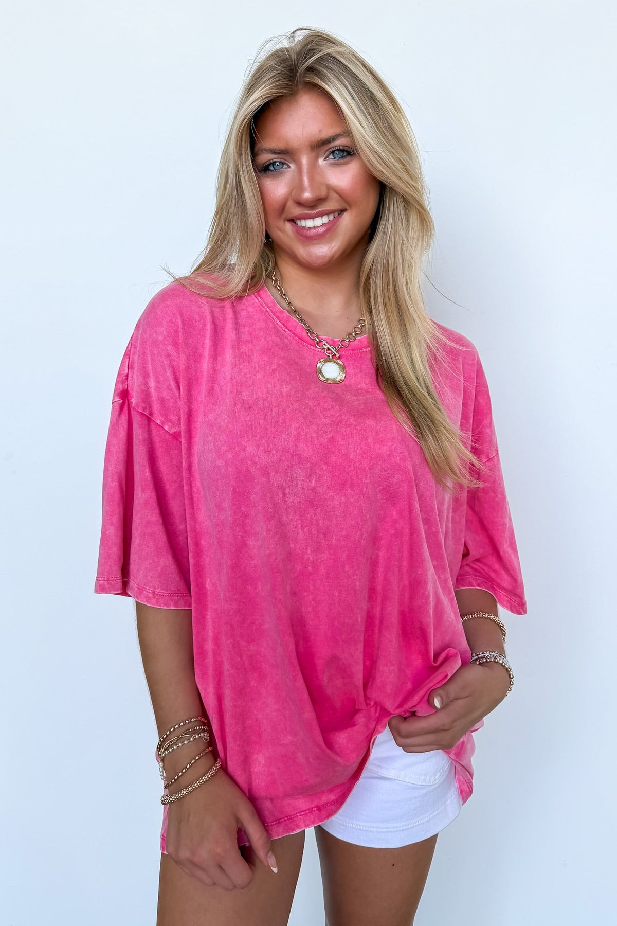 Weekend Awaits Mineral Wash Oversized Top