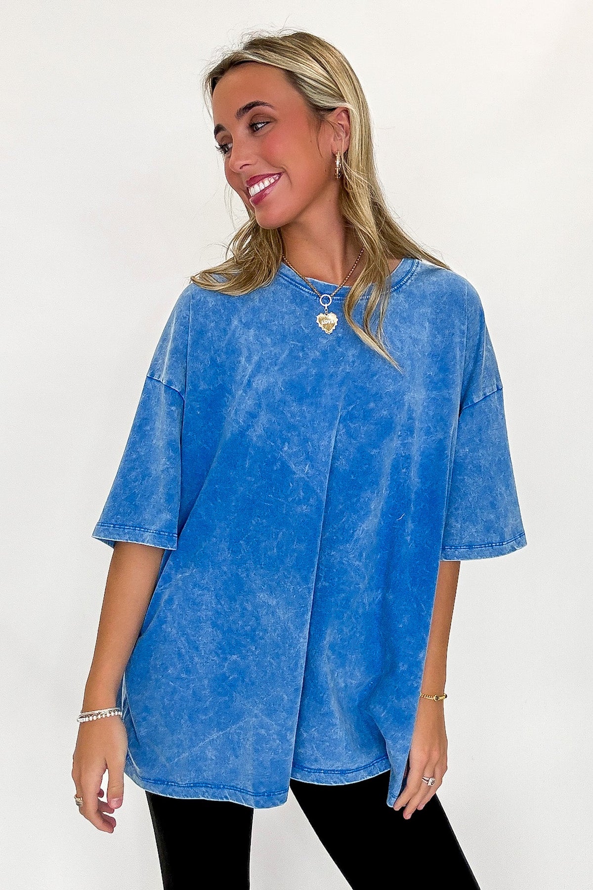Weekend Awaits Mineral Wash Oversized Top