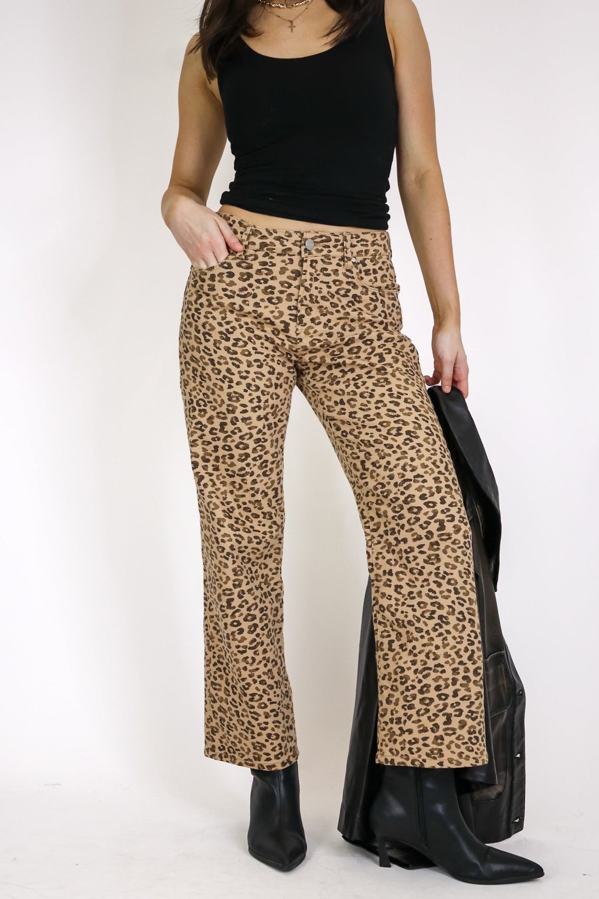 Wild Intent Animal Print Straight Leg Pants