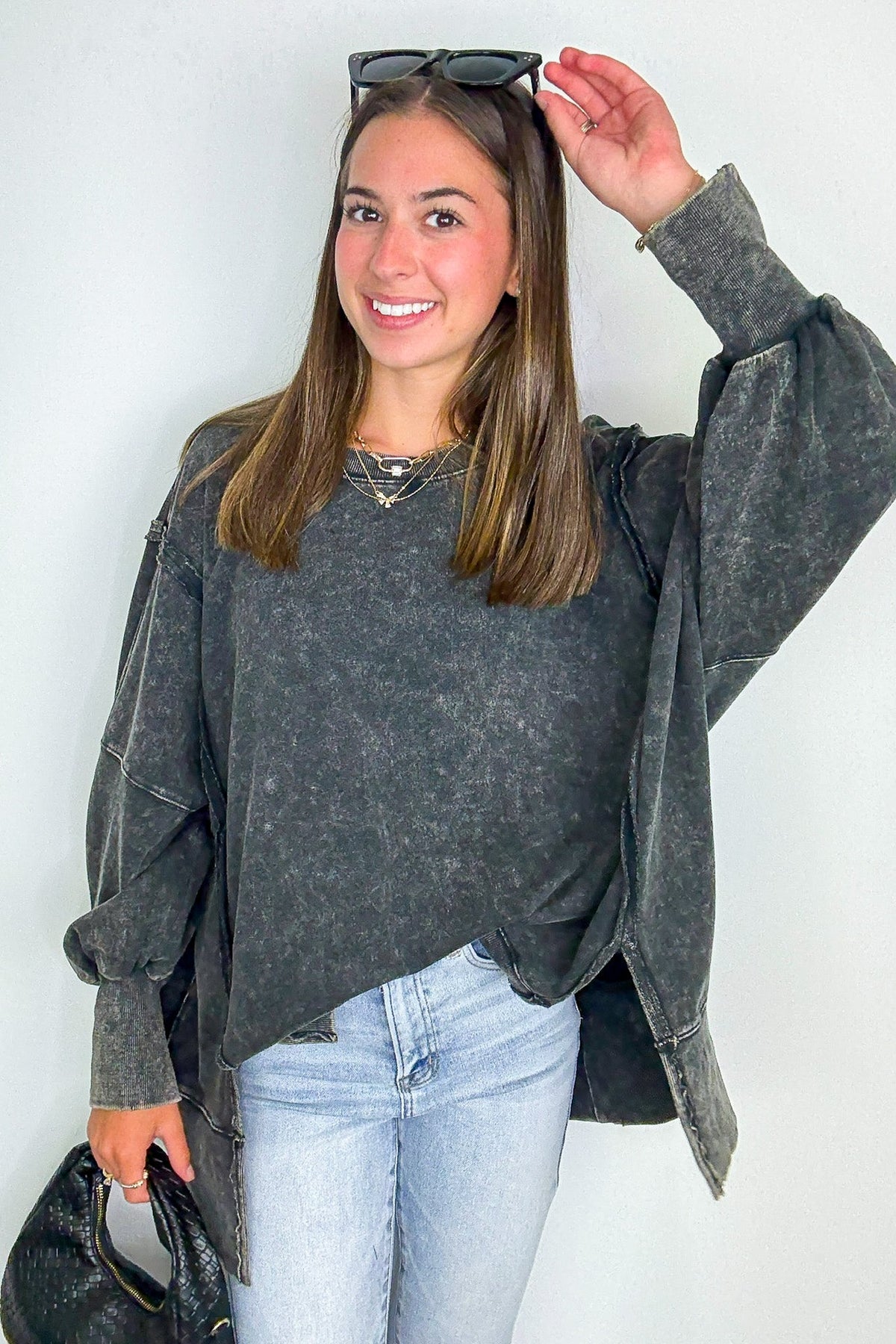 August Glow Acid Wash Pullover